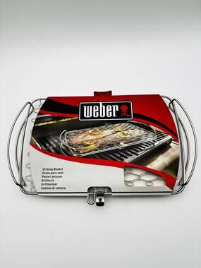Weber Large Stainless Steel Fish Vegetable Basket for Grill 16" x 10 " NEW #6471